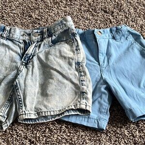 2 pairs of boy shorts Denim and blue size 6